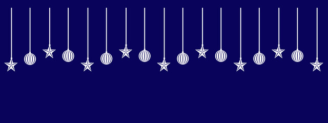 クリスマスのオーナメント飾り　ガーランド　装飾　罫線