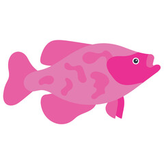 
A purple colored cute cartoon fish showing an idea of aquarium and pet fish 
