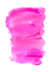 Hand drawn watercolor wash in bright pink color