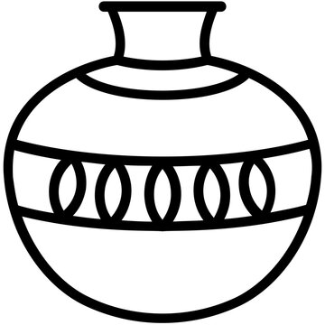 Isolated clay water pot on white background. 24242446 Vector Art at Vecteezy