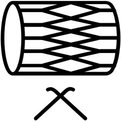 
A double sided barrel drum with sticks use to beat to produce music 
