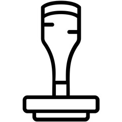 
A rubber and wood tool to fix impression with ink to be stamped 
