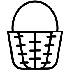 
A spacious bag with small handle to grip symbolizing grocery bag or shopping basket 
