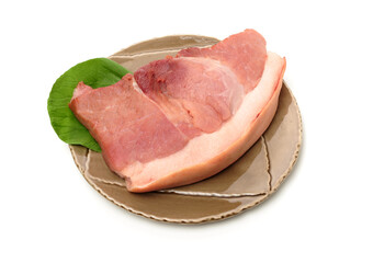 Raw pork meat isolated on white background 