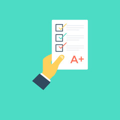 
A progressive report showing grades and performance level.
