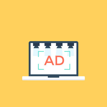 
A simple flat icon design of an ad billboard
