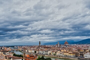 Obraz premium Clouds Over Florence Italy Cityscape
