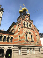 Fototapeta na wymiar Alexander Nevsky Church in Copenhagen Denmark