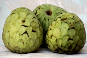 beautiful subtropical custard apples ready to eat
