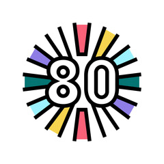 80s nostalgia color icon vector. 80s nostalgia sign. isolated symbol illustration