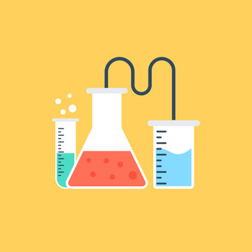 
Chemical flask icon design for laboratory research or lab experiment
