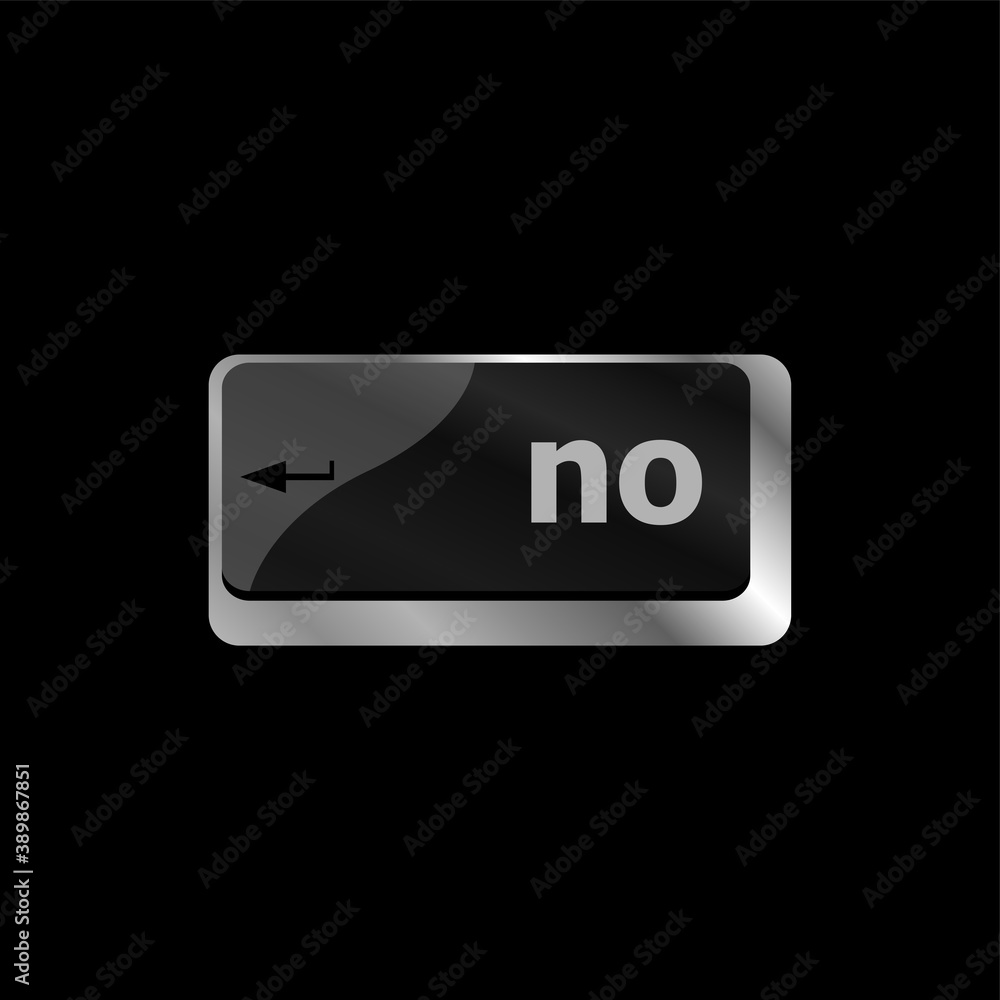 Poster no - text on a button computer keyboard key