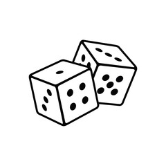 Pair of dice to gamble  icon, gambling icon for casino apps and websites, vector illustration