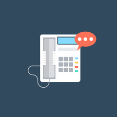 
Telephonic chat, contact flat design icon
