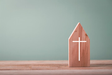 Small house church for catholics , community of Christ , Concept of hope , christianity , faith,...