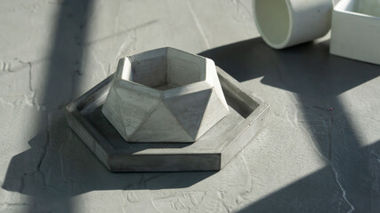 Mini Cement Plant pot kept on concrete surface as nice display