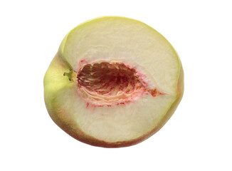 ripe peach on white background 
