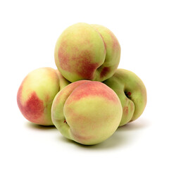 ripe peach on white background 