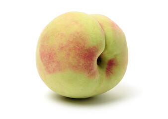 ripe peach on white background 