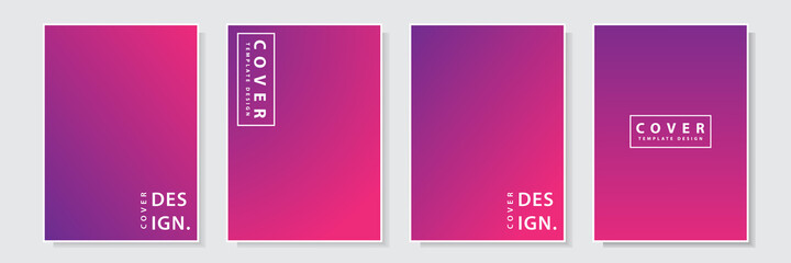 modern colorful gradation cover template, violet color, set collection design background vector