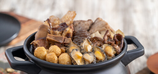 Close up of traditional Chinese food named Fo Tiao Qiang.