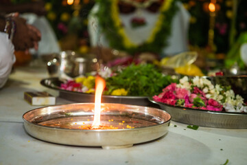 Oil lamp, Diwali , Hindu festival , royal Rajasthan, India	