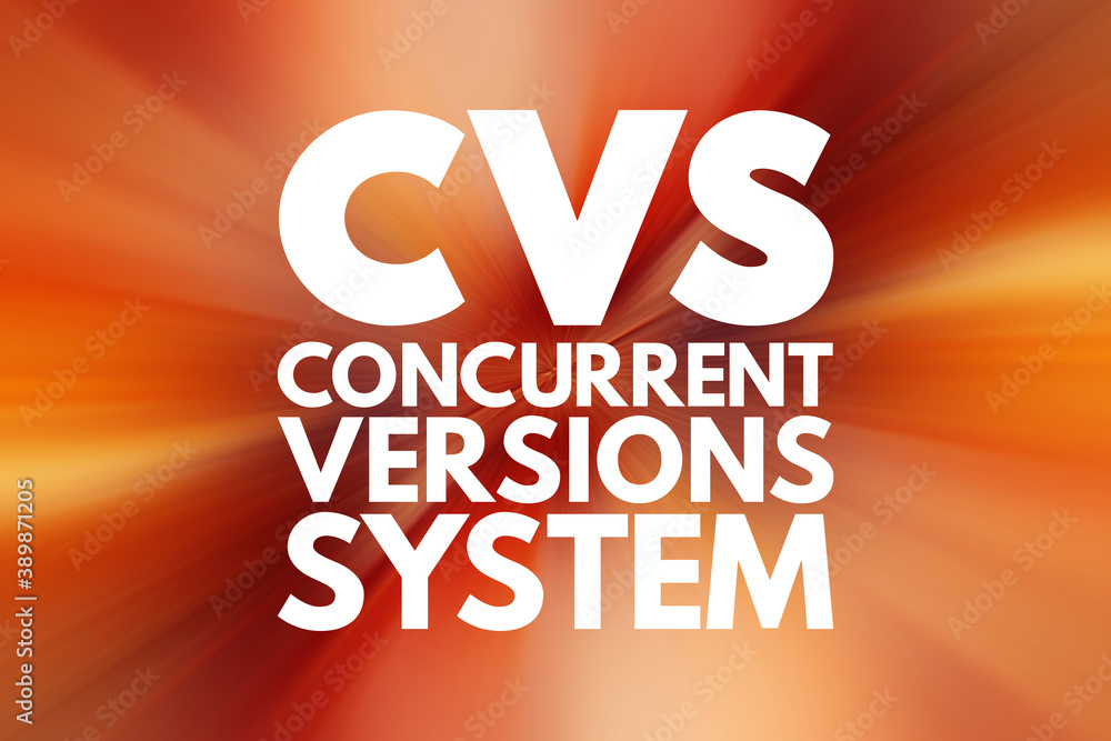Poster cvs - concurrent versions system acronym, technology concept background