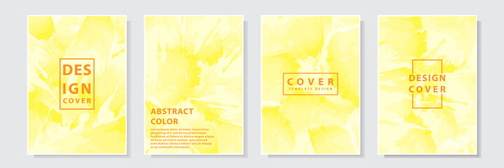 splash abstract colorful background template set collection yellow color, watercolor style