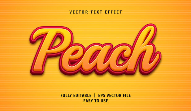 3D Peach Text Effect, Editable Text Style