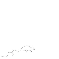 Mouse silhouette on white background. Vector illustration