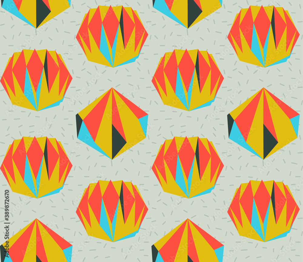 Poster seamless geometric pattern with the image of christmas balls. vector design for holiday web banner, 