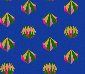 Seamless geometric pattern with the image of Christmas balls. Vector design for holiday web banner, business presentation, brand package, fabric, print, wallpaper, postcards.