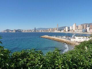 aerial view of the city of Benidorm