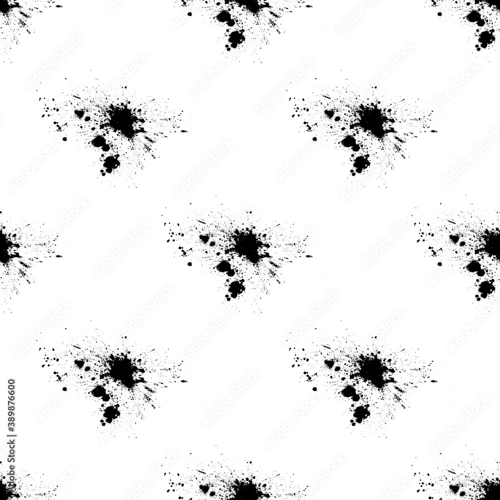 Aufkleber set of black splashes with splashes isolated on white background