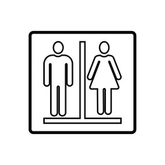 Woman and man sign line icon