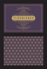 Vintage ornament greeting card calligraphic ornate swirls and vignettes frame design vector template