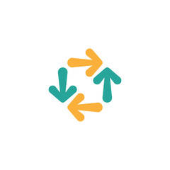 Four arrows circle. Cycle, recycle, refresh. Reload, refresh, loop, direction, rotate.