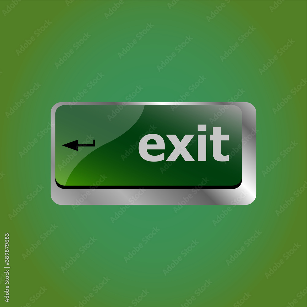 Poster computer keyboard keys with exit on enter button