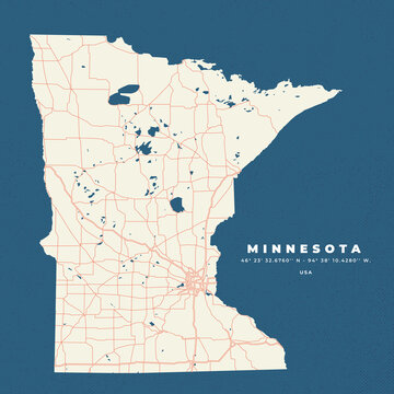 Minnesota Map Poster and Flyer