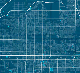 Detailed map of Mesa city, linear print map. Cityscape panorama.