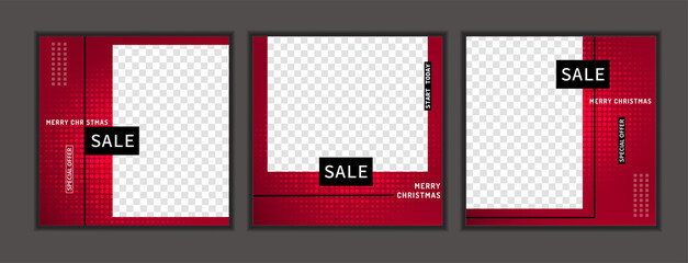 Christmas social media promote,promotion post templates.post square frame for social media set.