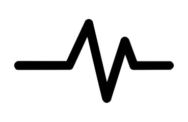 Black flat icon of heard pulse on white background