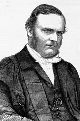 Harvey Goodwin. Cambridge academic and Anglican bishop, bishop of Carlisle. 1818-1891. Antique illustration. 1867.