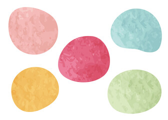水彩図形 丸ゆがみ 5色セット