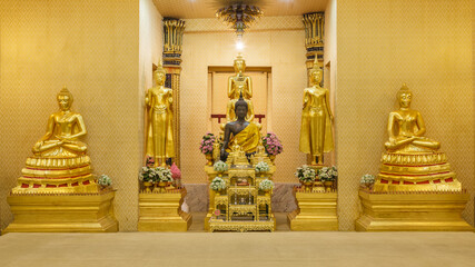 principle Buddha image of the special grade royal monastery, Wat Phra Phutthabat, Phra Phutthabat District, Saraburi, Thailand, Since 1624