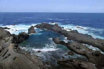 Fototapeta na wymiar Charco del Viento on the coast of the Municipality of La Guancha (Tenerife).