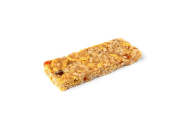 Granola bar isolated on white background.