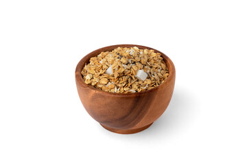 Granola muesli isolated on white background.