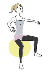 Women using stretch balls 1