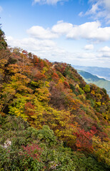 紅葉に色づく鈴鹿山脈、釈迦ヶ岳から竜ヶ岳の尾根道を歩いて